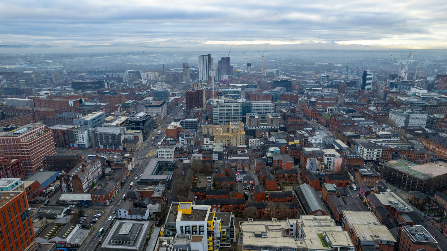 Same Day Courier Manchester — Manchester city centre aerial view